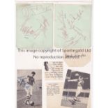 ARSENAL AUTOGRAPHS Two A4 sheets from the 1950's and 1960's with 13 Autos on albums sheets and
