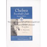 CHELSEA Programme for the home Football Combination match v West Ham United 19/11/1950. Good