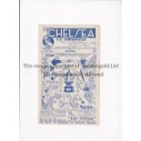 CHELSEA Programme for the home FA Cup tie v Arsenal 11/1/1947, slightly creased and very slightly