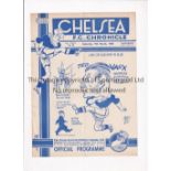 CHELSEA Programme for the home FL South Regional League match v Portsmouth 9/3/1940, very slight