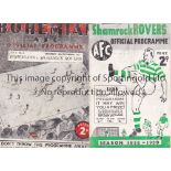 SHAMROCK ROVERS Two programmes involving Shamrock home v 1938/9 Waterford and away v 1939/40