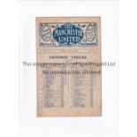 MANCHESTER UNITED Programme for the home League match v Barnsley 25/12/1923, small paper loss at the