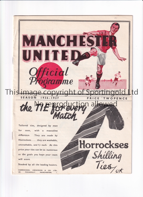 MANCHESTER UNITED Programme for the home League match v Preston North End 3/2/1937. Good