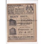1907 LIVERPOOL V DERBY COUNTY Programme for the league game at Anfield on 6/4/1907. Ex bound volume,