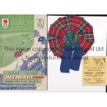 1949 ENGLAND V SCOTLAND Programme, ticket and Scottish tartan rosette. Good