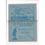 1937 MILLWALL V CHELSEA FA CUP Programme for the tie at The Den on 30/1/37. Light fold. Generally