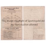 MANCHESTER UNITED V CHELSEA 1920 Single sheet programme for the League match at United 11/9/1920,