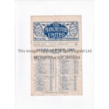 MANCHESTER UNITED Programme for the home FA Cup tie v Reading 12/1/1927, staples removed, folded and