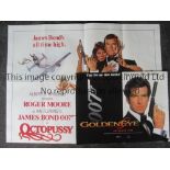 JAMES BOND Two posters: 1983 Octopussy with Roger Moore 41" X 27" and 1995 GoldenEye with Pierce