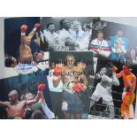 BOXING AUTOGRAPHS 1950s - 1980s Six 12" X 8" photos each signed by the player featured including