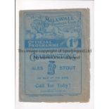 1938 MILLWALL V CARDIFF CITY Programme for the league game at The Den on 16/4/38. Good