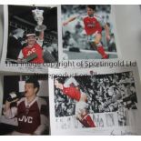 ARSENAL Seven 6" X 4" B/W action Press photos with stamps on the reverse in the 1980's including