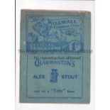 1939 MILLWALL V NORWICH CITY Programme for the league game at The Den on 4/3/39. Punched holes.