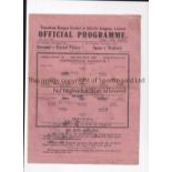 1939 TOTTENHAM HOTSPUR V MILLWALL Single sheet for the wartime game at Tottenham on 28/10/39.