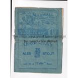 1939 MILLWALL V MANCHESTER CITY Programme for the league game at The Den on Monday 13/3/39. Fold,