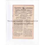 ARSENAL Programme for the home London Combination match v Brighton 12/3/1938, slightly creased and