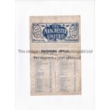 MANCHESTER UNITED Joint issue home programme for the League match v West Ham United 25/12/1922 and