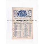 MANCHESTER UNITED Programme for the home League match v Oldham Athletic 24/1/1925, horizontal