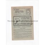 CRITTAL ATHLETIC V HARWICH & PARKESTON 1949 Programme for the FA Amateur Cup tie at Crittal 5/11/