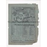 1930 MILLWALL V BRISTOL ROVERS Programme for the league game at The Den on 22/2/30. Fraying and