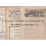 FULHAM Nine programme for matches at Craven Cottage: v Blackpool 17/12/1910, cover missing and ex-