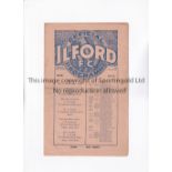 ILFORD V LONDON CALEDONIANS 1929 programme for the Isthmian League match at Ilford 2/11/1929,