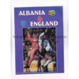 ALBANIA V ENGLAND 2001 Programme for the match in Tirana 28/3/2001. Very good