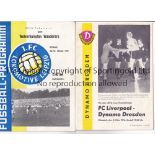 WOLVES / LIVERPOOL IN EAST GERMANY Two programmes: Lokomotive Leipzig v Wolves 24/10/1973 and Dynamo