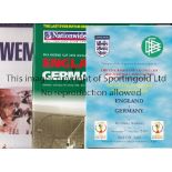 WEMBLEY STADIUM 2000 / END OF AN ERA Programme and FA Luncheon Menu for England v Germany 7/10/2000,