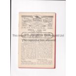 ARSENAL Programme for the home FA Cup tie v Stoke 12/1/1929, staples removed, team changes and