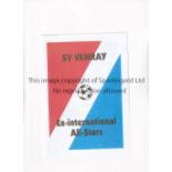 GEORGE BEST Programme for SV Venray v Ex-International All-Stars, circa 1990 in Holland, with Best