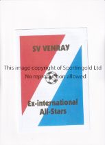 GEORGE BEST Programme for SV Venray v Ex-International All-Stars, circa 1990 in Holland, with Best