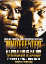 FLOYD MAYWEATHER V RICKY HATTON On site programme for the fight 8/12/2007 in the MGM Grand in Las