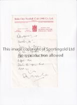 STOKE CITY / STANLEY MATTHEWS AUTOGRAPHED LETTER An official Stoke City letter handwritten and