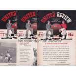 MANCHESTER UNITED 1953/4 Complete set of 21 home League programmes, numbers 1-21. Manchester City