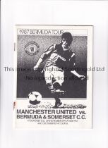 GEORGE BEST Programme for Best playing for Bermuda & Somerset C.C. in Bermuda v Manchester United