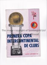 REAL MADRID V PENAROL 1960 / FIRST WORLD CLUB CHAMPIONSHIP Programme for the second Leg in Madrid