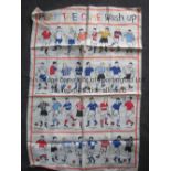 FOOTBALL TEA TOWEL "Play The Game - Wash Up" tea towel showing 32 players in different team