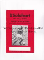 BOBBY CHARLTON Programme fort the Solahart Night Series 10 to 24/2/1980 in Australia in which