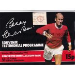 BOBBY CHARLTON Programme and ticket for the his Testimonial, Manchester United at home v Celtic 18/