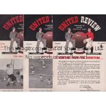 MANCHESTER UNITED 1952/3 Complete set of 22 home programmes, numbers 1-22 including 21 X League