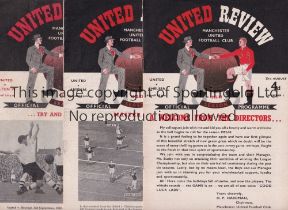 MANCHESTER UNITED 1952/3 Complete set of 22 home programmes, numbers 1-22 including 21 X League