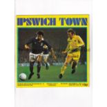 SEX PISTOLS Programme for Ipswich Town v Liverpool 4/12/1976. The programme includes the banned