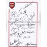 ARSENAL / AUTOGRAPHS A 12 x 8 crested photo of the Arsenal crest and bordered in the club colours,