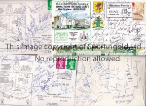 FOOTBALL AUTOGRAPHS Four signed First Day Covers:- Yeovil Town v Newcastle United 4/8/1990 limited