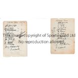 SWANSEA TOWN / STOKE CITY / 1946-47 AUTOGRAPHS Album page with 13 Swansea signatures on one side and