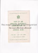 F.A. TOUR TO JAMAICA 1955 Itinerary for the Tour 17/5/1955 - 24/5/1955 with notes inside and