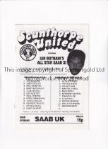 GEORGE BEST Programme for Scunthorpe United v Ian Botham All Star Saab XI 21/9/1982 with Best