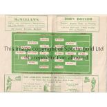 IRELAND V BRITISH ARMY 1950 Programme for the match in Belfast 13/9/1950. Good