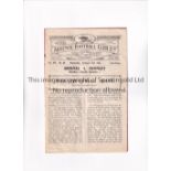 ARSENAL Programme for the home League match v Burnley 3/2/1926, creased. Generally good